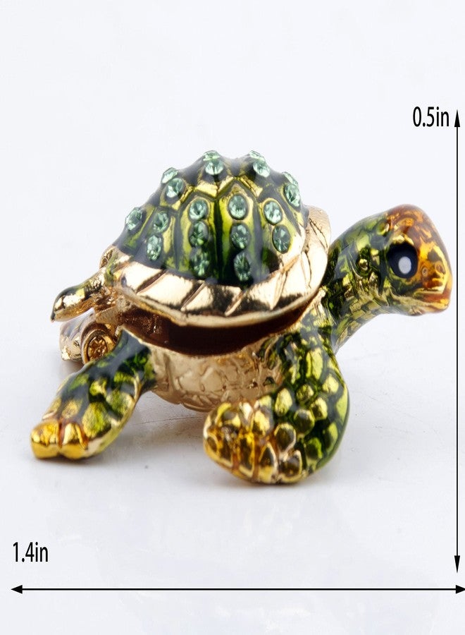 SEVENBEES Mini Sea Turtle Figurine Trinket Box Hinged Jewelry Boxes - Image 2